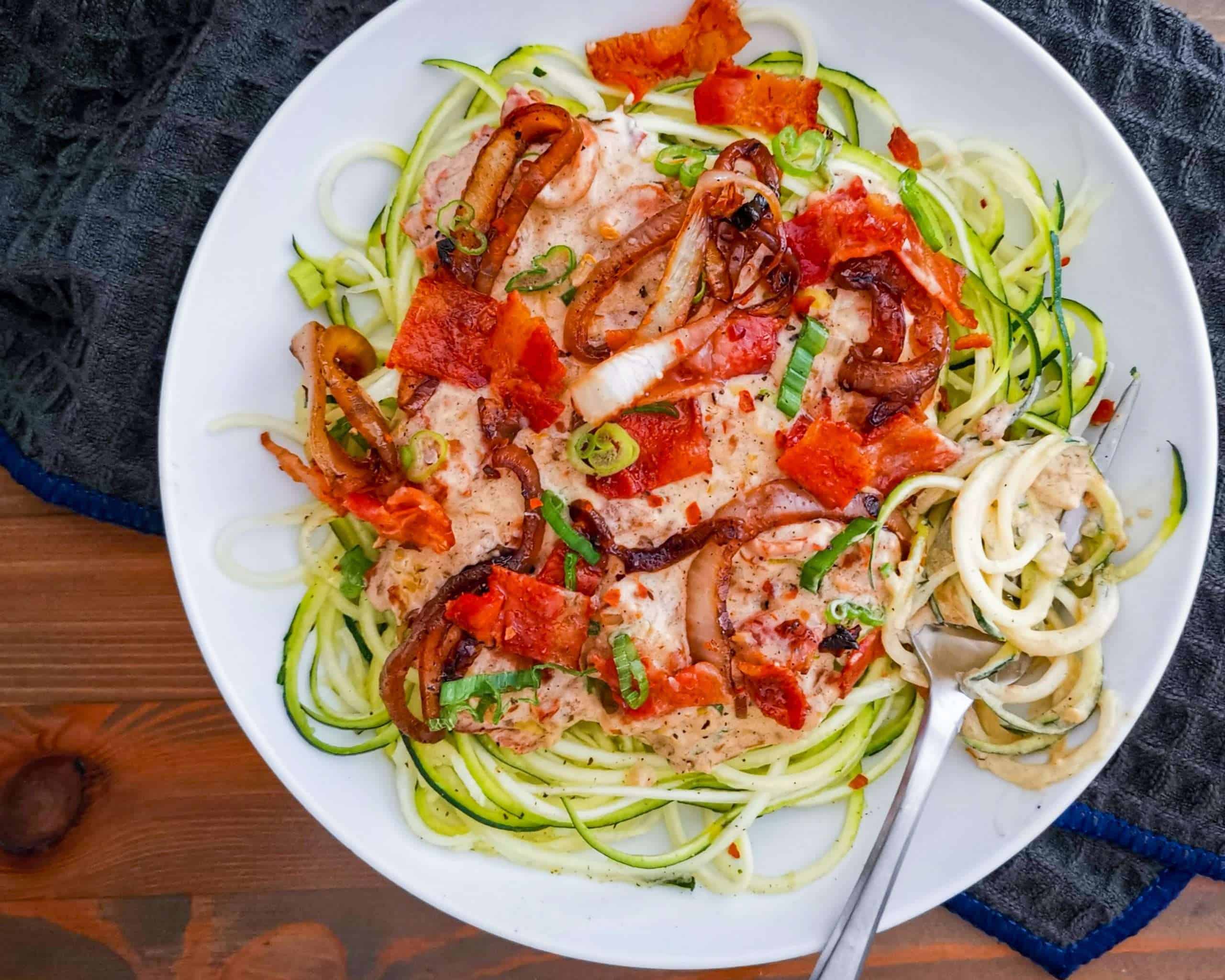 Sour Cream and onions Sauce with Zoodles