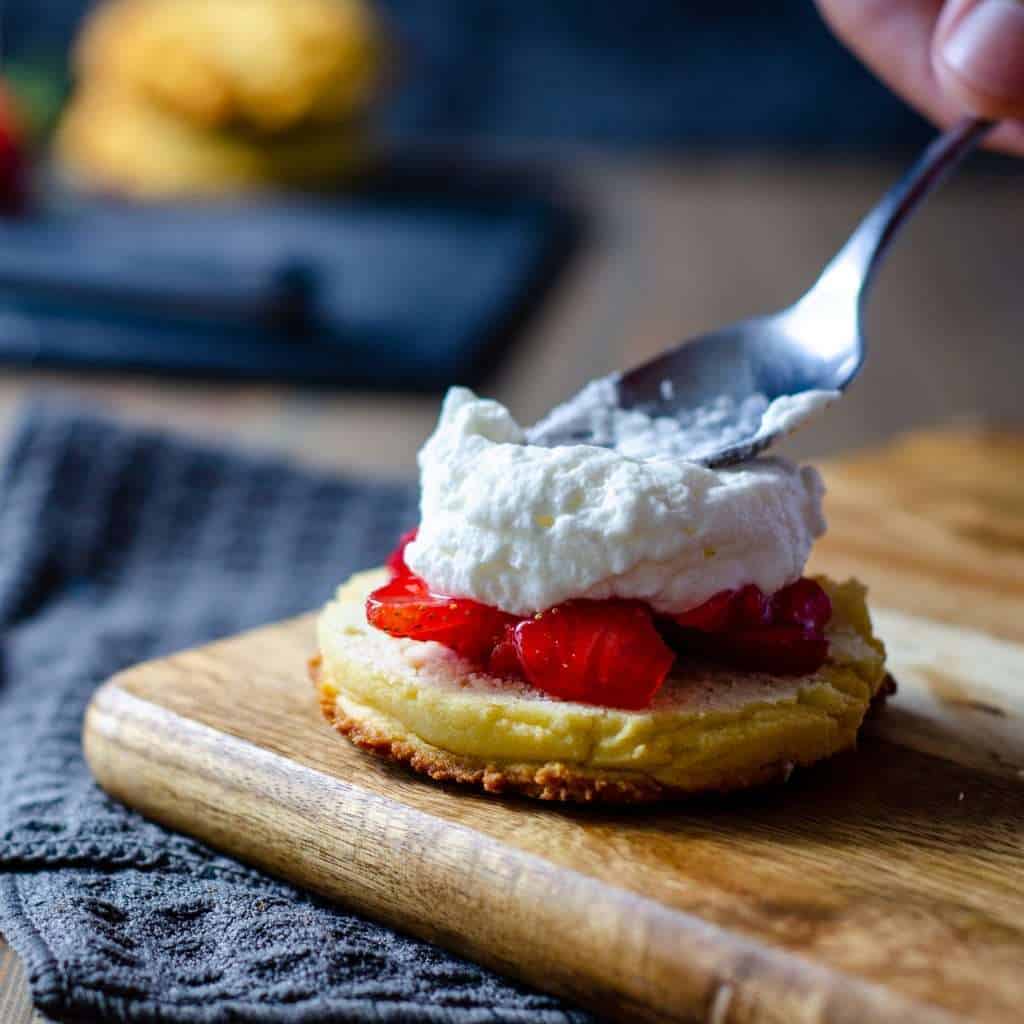 Low Carb Strawberry Shortcake Whipped Cream