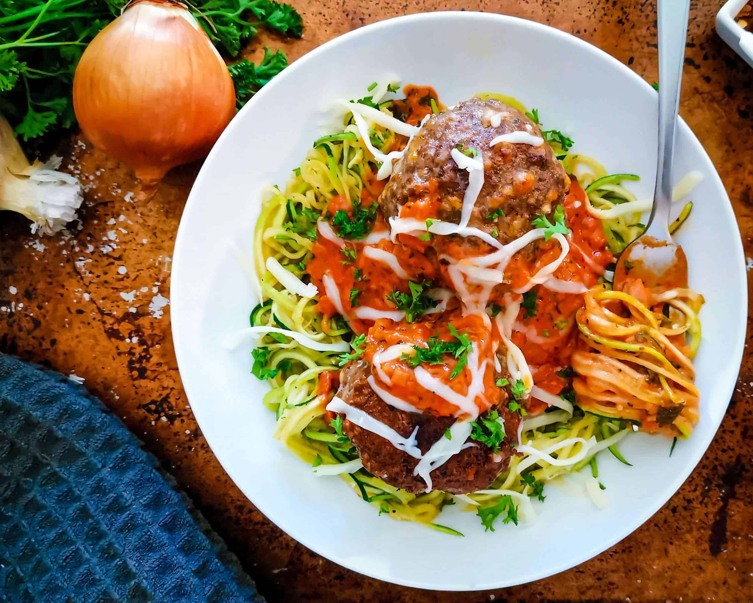 Low Carb Spaghetti and Meatballs