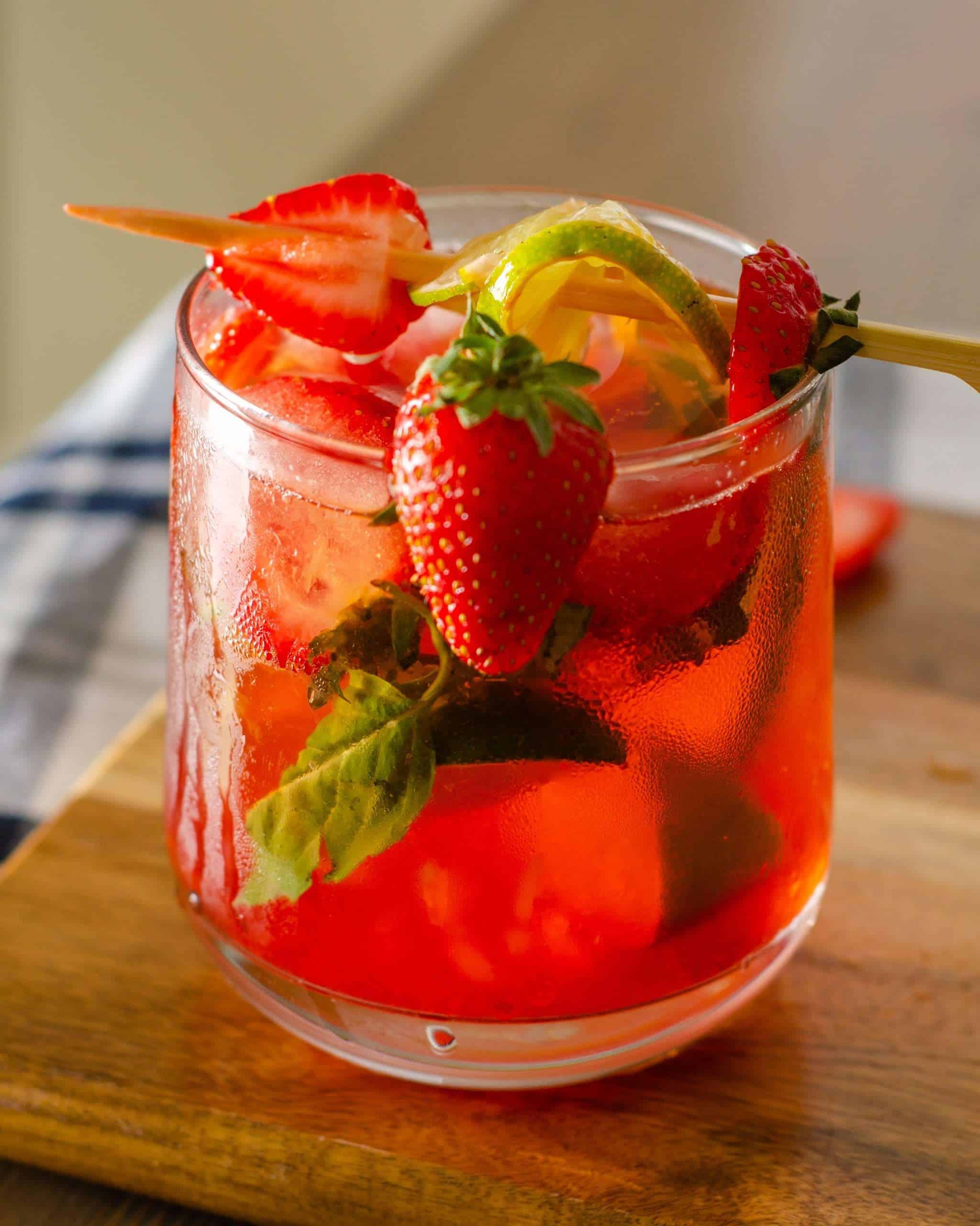 Strawberry Basil Mojito Cocktail