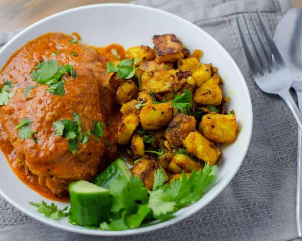 Celeriac Bhaji with Low carb butter Chicken
