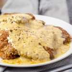 Carnivore country Fried Steak with Country Pan Gravy on a plate