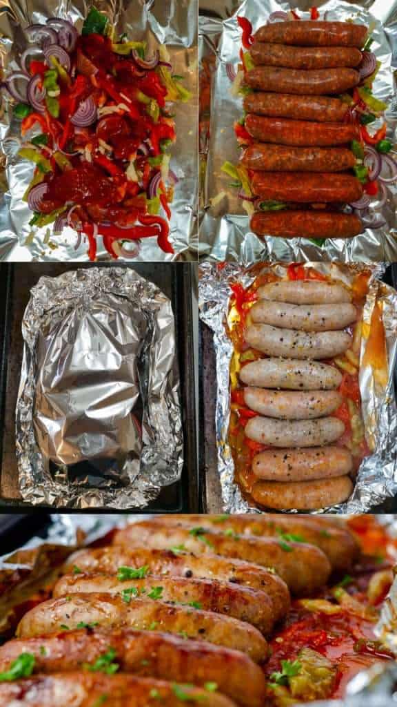 Foil Pack Sausage and Pepper Step By Step Image
