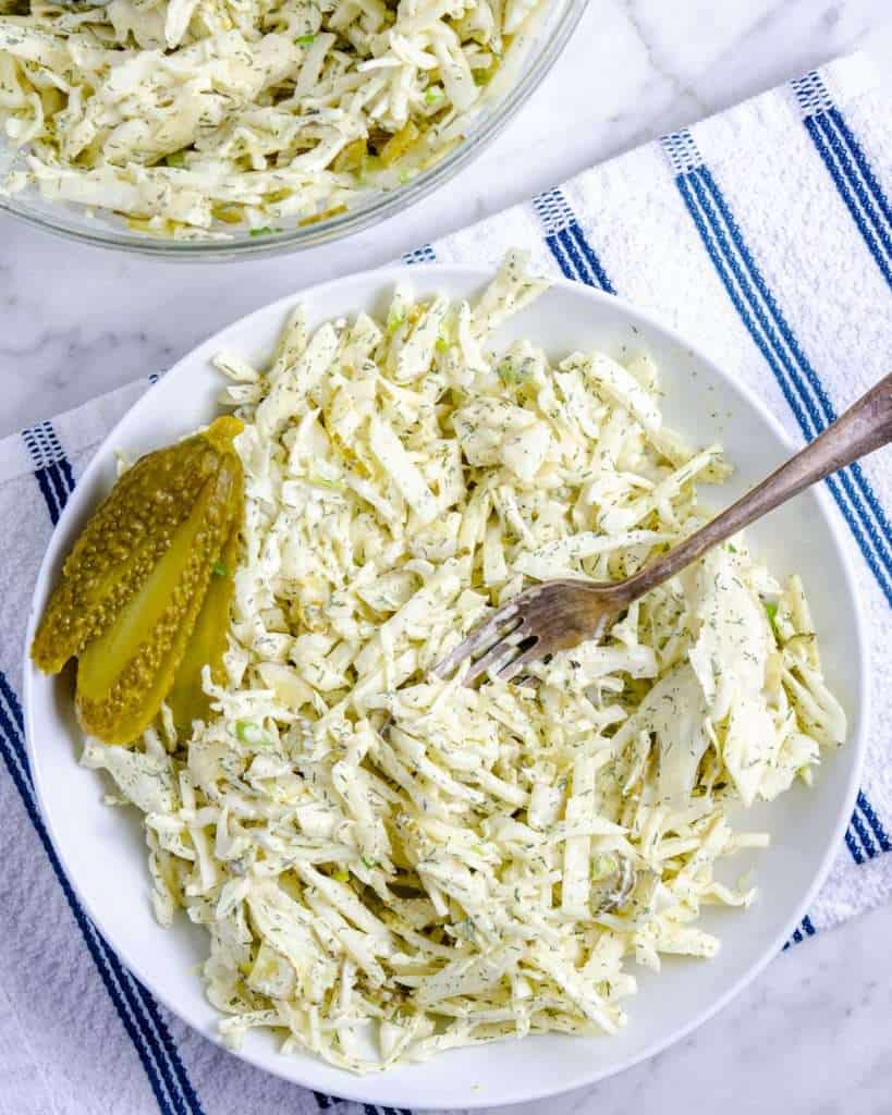 Easy Dill Pickle Keto Coleslaw - Yummy For Adam