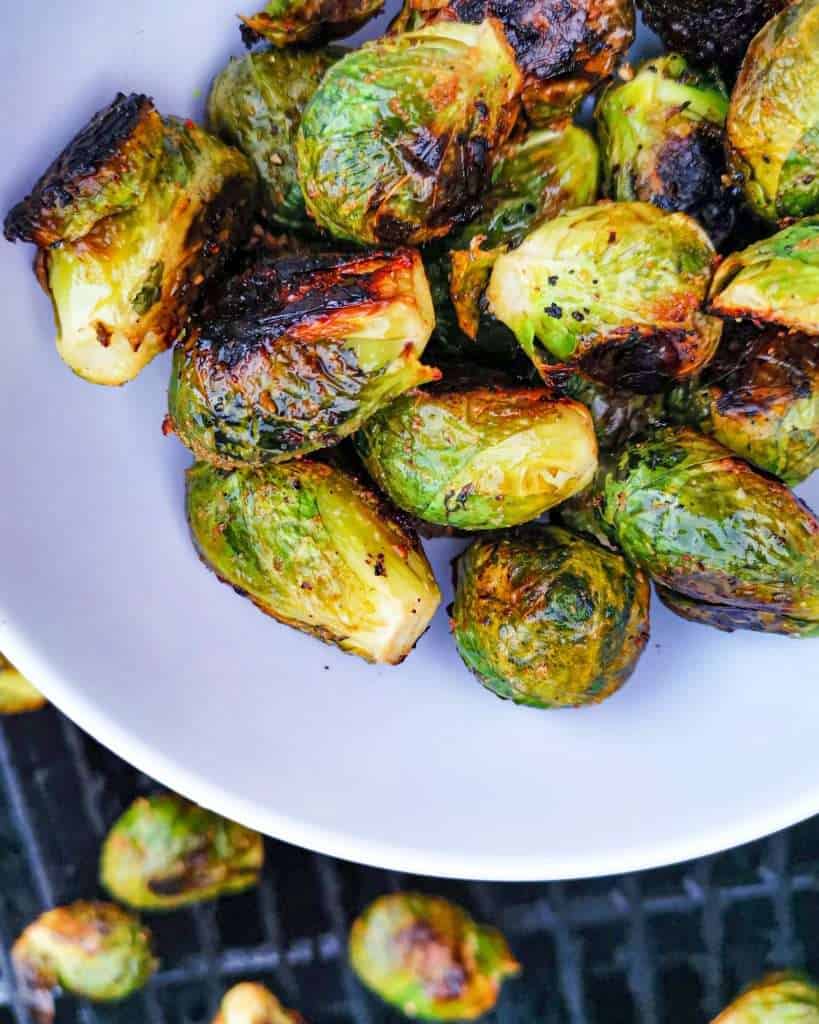 Grilled Brussels Sprouts on a plate