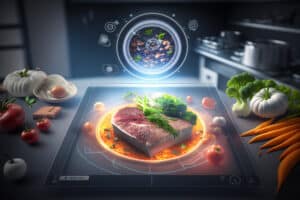 AI generate meal on a digital tabletop